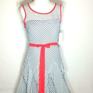Lightweight Sleeveless Striped Flirty Bottom Dress